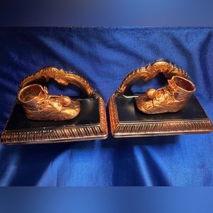 🥇 1940s Bronze Baby Shoes Vintage
